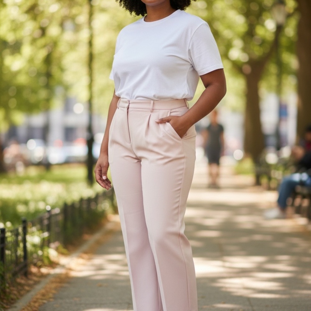 Banana Republic Light Pink Women's Wide Leg Trousers